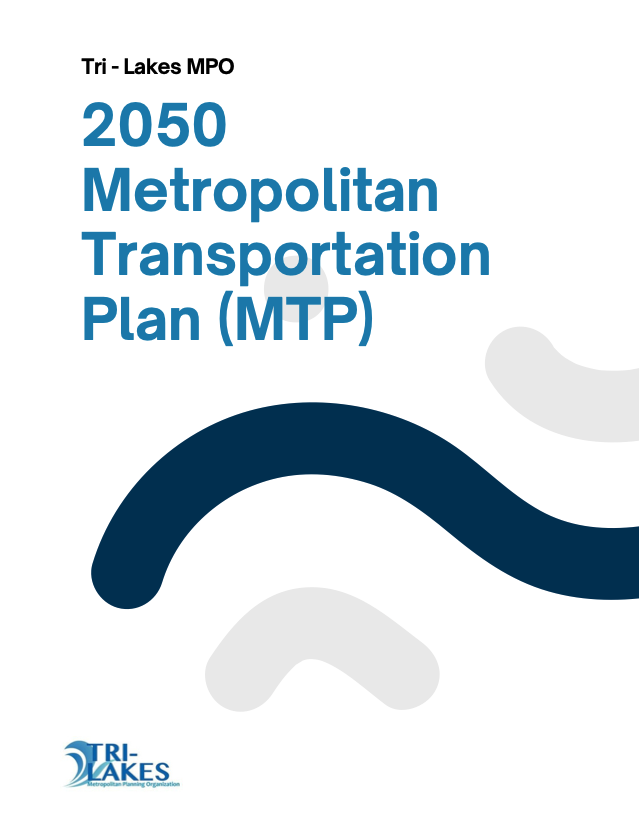 Cover of the Tri-Lakes MPO 2050 Metropolitan Transportation Plan